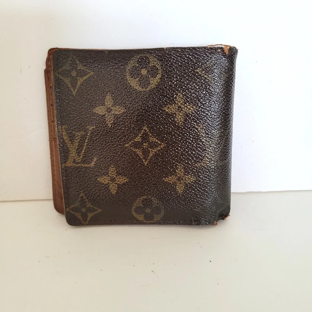 Louis Vuitton Monogram Bifold Wallet Brown Canvas CA0038 Made in Spain Men Women